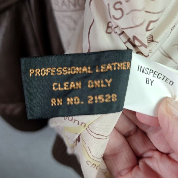 Reed Sportswear Men Leather Coat R46 XL Brown Bomber Map Lining Deep Pockets Y2K - Picture 11 of 16